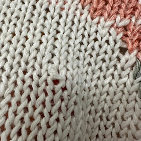 Vintage Handmade Crew Neck Floral Knit Pullover Sweater Neutrals Women's Medium - Picture 11 of 14